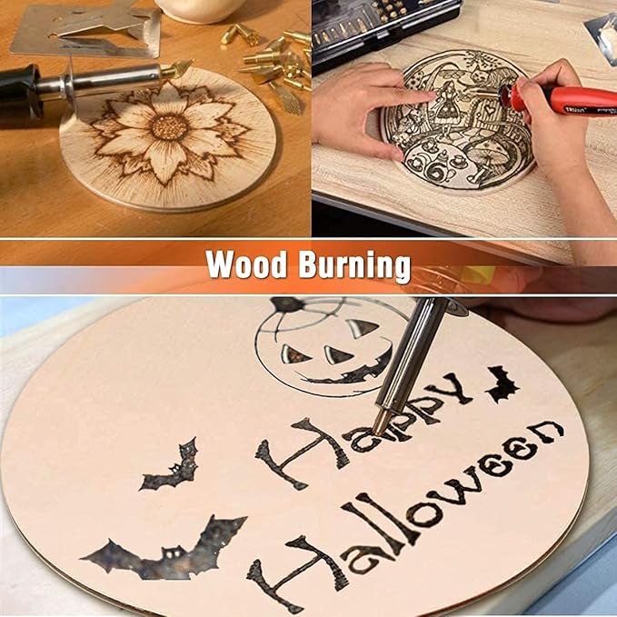 Mini Leaves Combo Pack of 24 | Brown, 12 Round & 12 Square | Mdf Coaster Unfinished Wood Pieces Blank for Diy Craft Projects