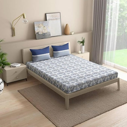 Wakefit Bedsheet For King Size Bedsheet King Size Bed Cotton 2 Pillow Covers Elastic Sheet Nautical Multicolor