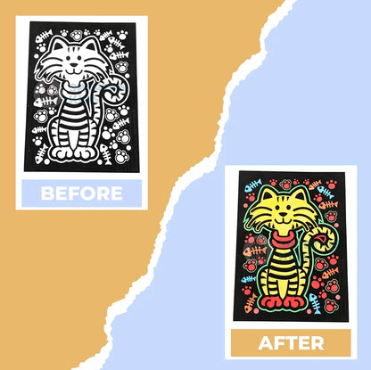 SPARTAN KIDS® Color Felt Tiger Velvet Art - Drawing for Kids 6-12 Years - Fun Colouring Ideal Art Kit for Creative Learning - Foil Art Kit - Engaging Activity for Young Artists