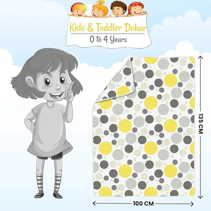 Divine Casa Pure Cotton Baby Blankets Newborn 0-4 Years Soft Cozy Dohar for Toddler Girls I Boys I Babies for Gift Colour Green Banana and White