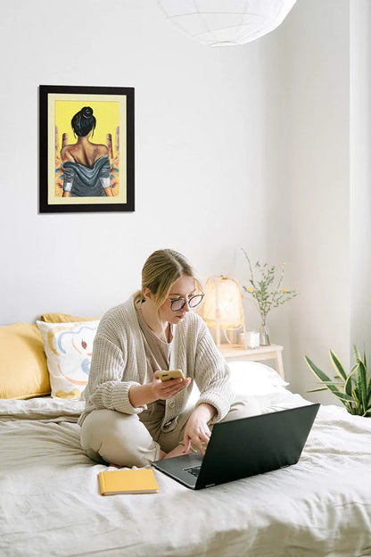 ArtX Paper Premium Abstract Girl Wall Art Painting Multicolor Abstract