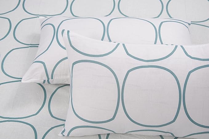 Huesland by Ahmedabad Cotton 144 Tc Cotton Bedsheets for King Size Bed with 2 Pillow Covers | White