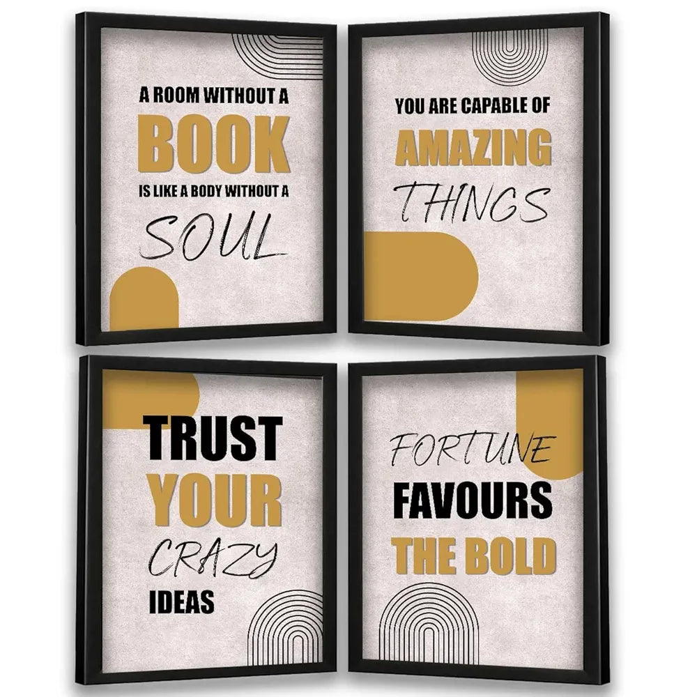Kotart A Room Without a Book Motivational Quotes Wall Posters with Frame