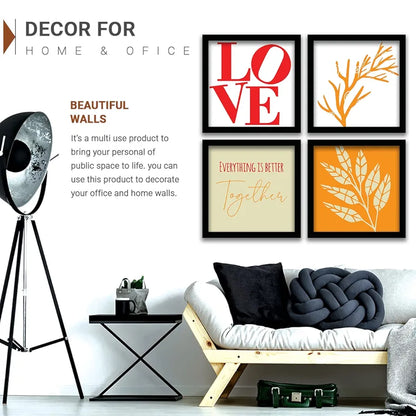Kotart Love Family Quotes Frames for Wall Decor Set of 4