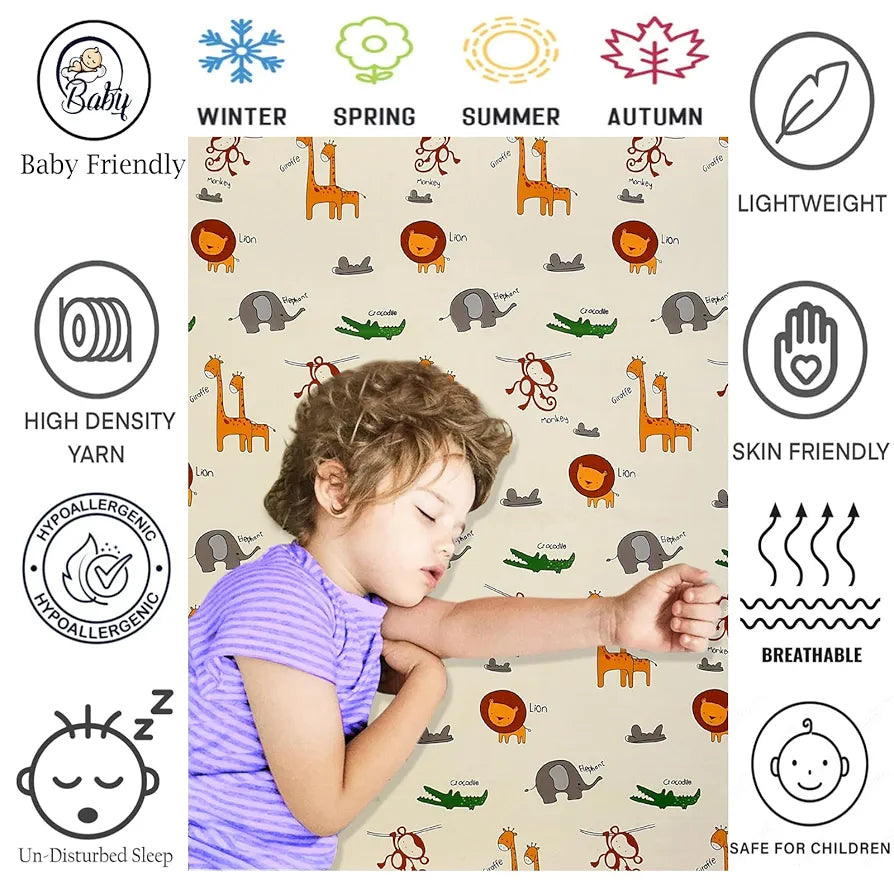 Fresh From Loom Bed Sheet with 2 Pillow Cover Cartoon Printed Double Bed King Size Bedsheet 144 TC Multi-Color 2