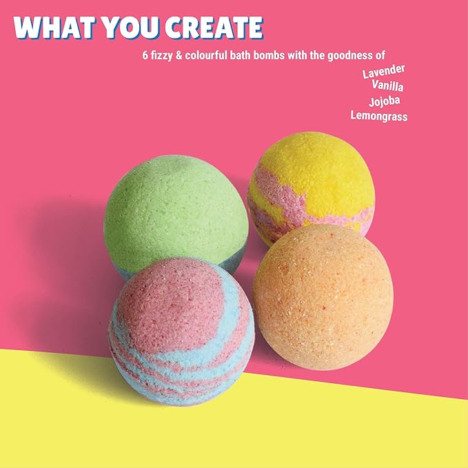 Kalakaram Diy Bath Bombs Making Kit - Craft 4 Rejuvenating Bath Bombs Using Exotic Essential Oils | Activity Kit for Kids