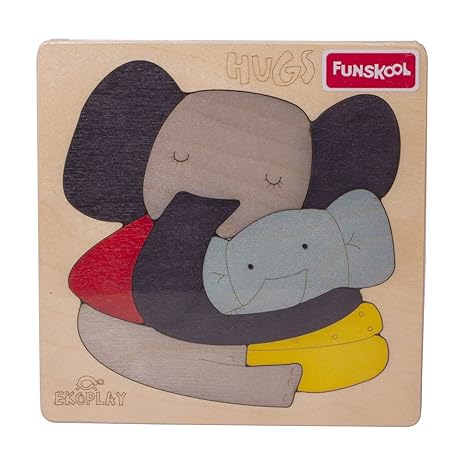 Funskool Ekoplay Hugs Elephant Wooden Puzzle Baby