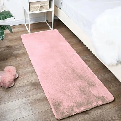 Luxe Home International Runner Super Soft Anti Skid Rabbit Fur Bathroom Mats 2 X 5 Ft  Colour Peach