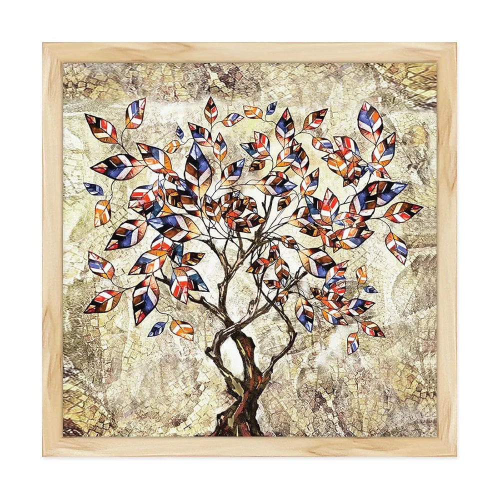 ArtX Paper Tree Wall Art Frame Painting Multicolor Abstract
