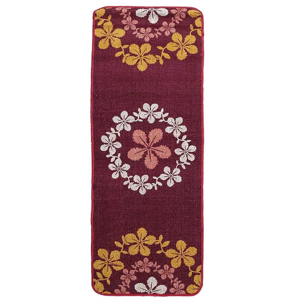 Saral Home Zinta Floral Soft Cotton Durable & Washable Multipurpose Runner Colour Maroon