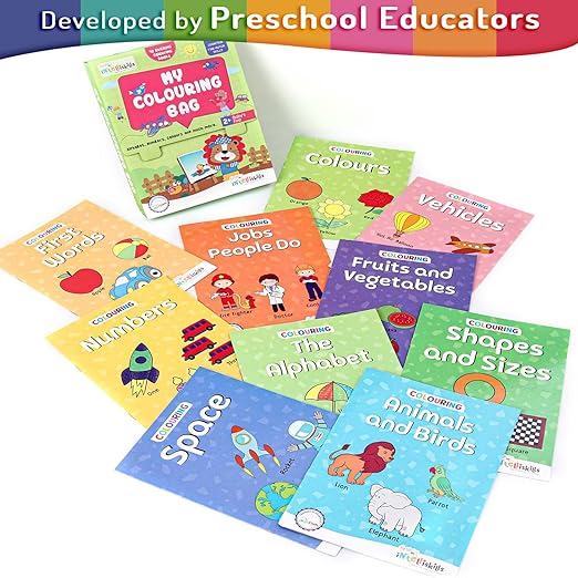 Firstcry Intelliskills My Colouring Book Set of 10 | Early Learning Books | 80 Pages