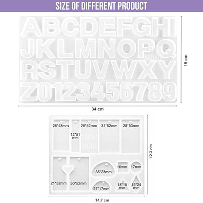 Craftinger Diy Alphabet & Keychain Making Mould Kit Set for Resin Art With Glitter, Pearl Mica Powder and More