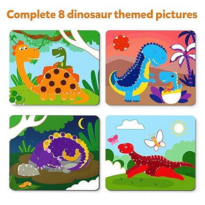 Skillmatics Art Activity  Dot It Dinosaurs No Mess Sticker Art for Kids Craft Kits Diy Activity