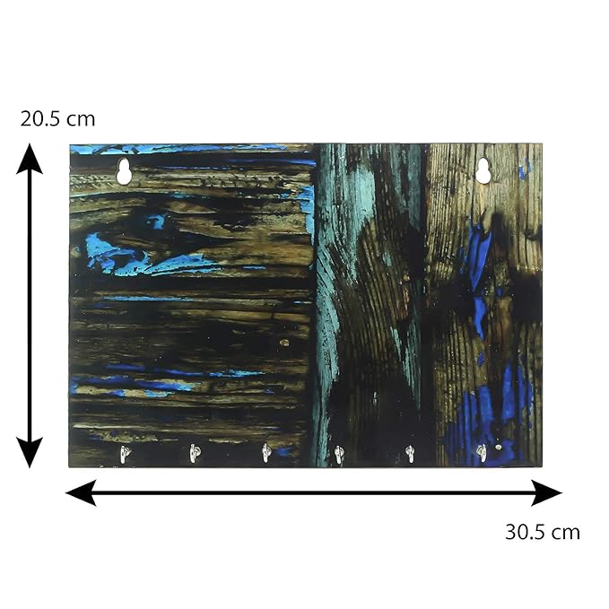 Ecraftindia Painting Theme Wooden Key Holder With 6 Hooks