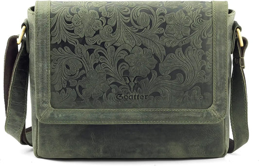Goatter Hunter Leather Floral Sling Bag for Girls and Women,