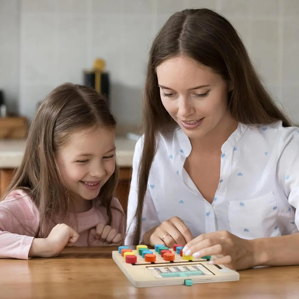 Trinkets & More Montessori Slide Puzzle Brain Teaser for Kids Ages 4-10 Boys Girls | Travel Games Road Trip Activities for Kids | Colour Matching Toys 