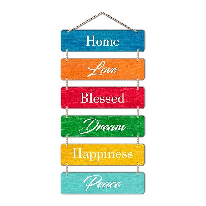 Artvibes Decorative Wall Hanging Wooden Art Decoration Item for Living Room | Set of 6