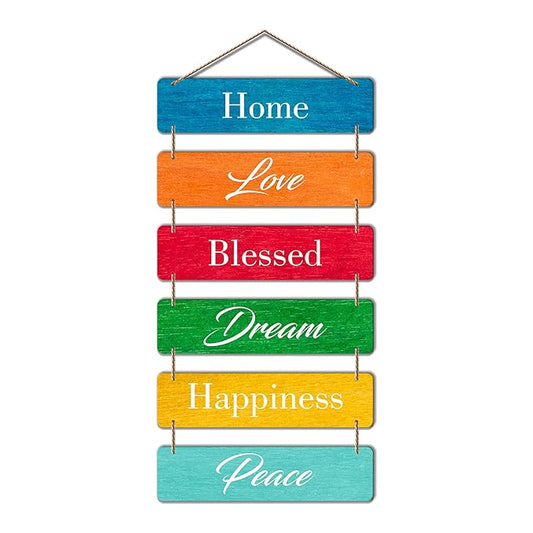 Artvibes Decorative Wall Hanging Wooden Art Decoration Item for Living Room | Set of 6