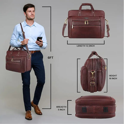 WildHorn Leather 15.5 inch Laptop Messenger Bag for Men