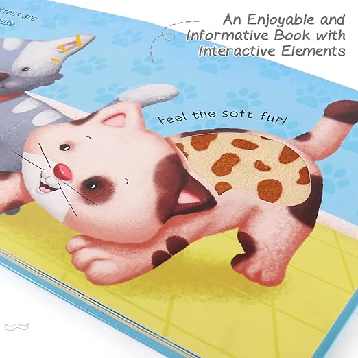 Firstcry Intelliskills Premium Touch & Feel Baby Animals Board Book for Kids | Pre-school Learning & Educational Book for Boys & Girls