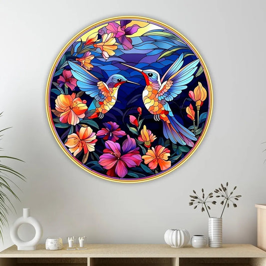 Livin'luxe paintings Loving couple Bird modern art Premium Sparkle lamination Golden GR-26