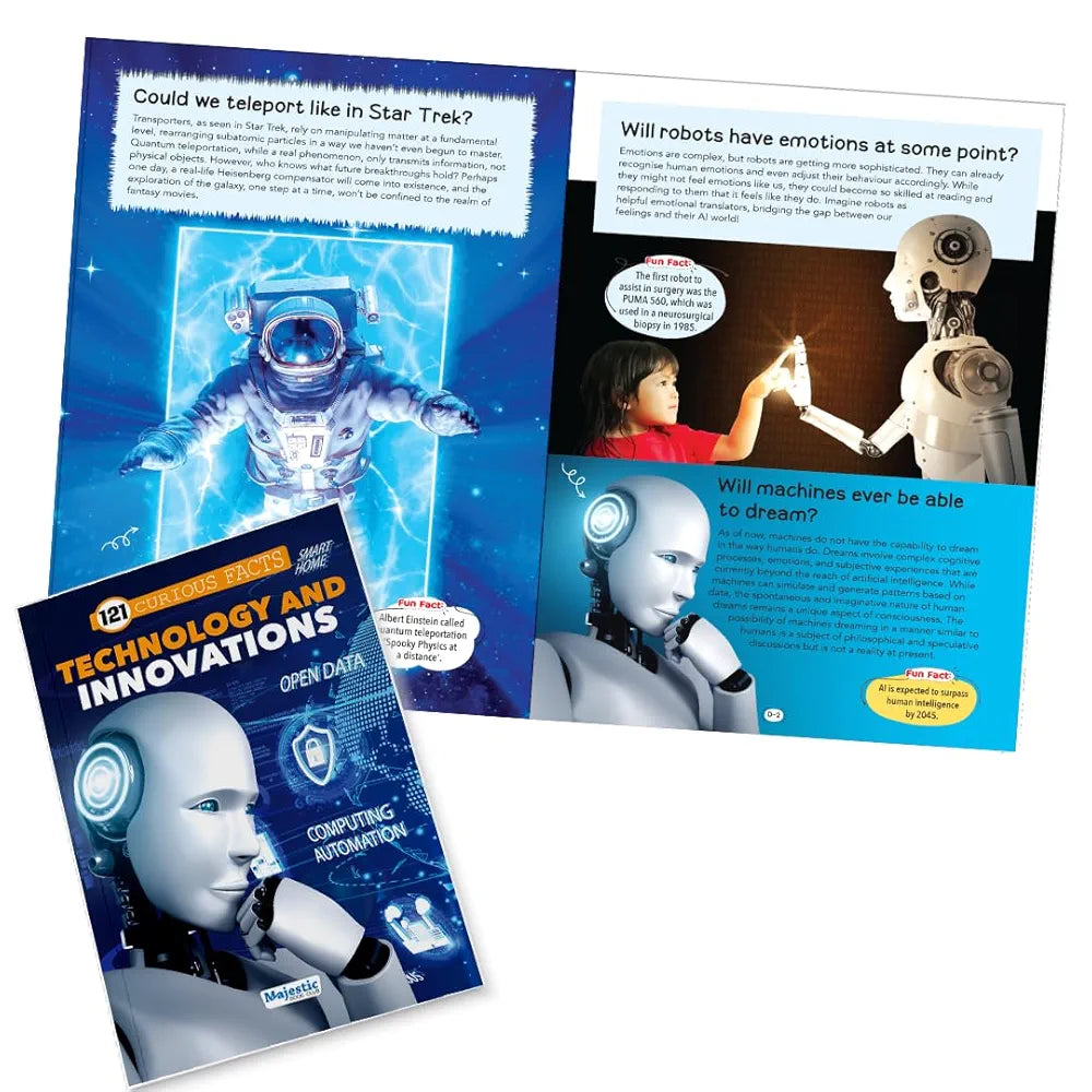 121 Technology and Innovations Facts Book for Kids Ages 8+ | Educational Paperback with Colourful Images & Bold Text | 121 Curious Facts for All Ages by Majestic Book Club