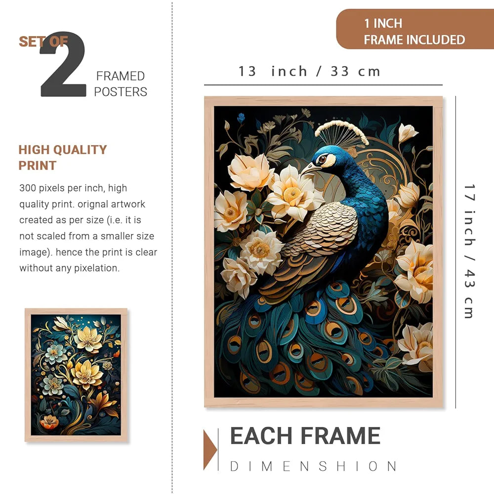 Kotart Paintings Modern Art Wall Decor Framed Paintings KOT70  Set of 6 Multicolor