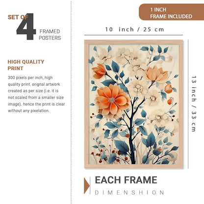 Kotart Madhubani Paintings Modern Art Wall Decor Framed Paintings Set of 6 Multicolor H