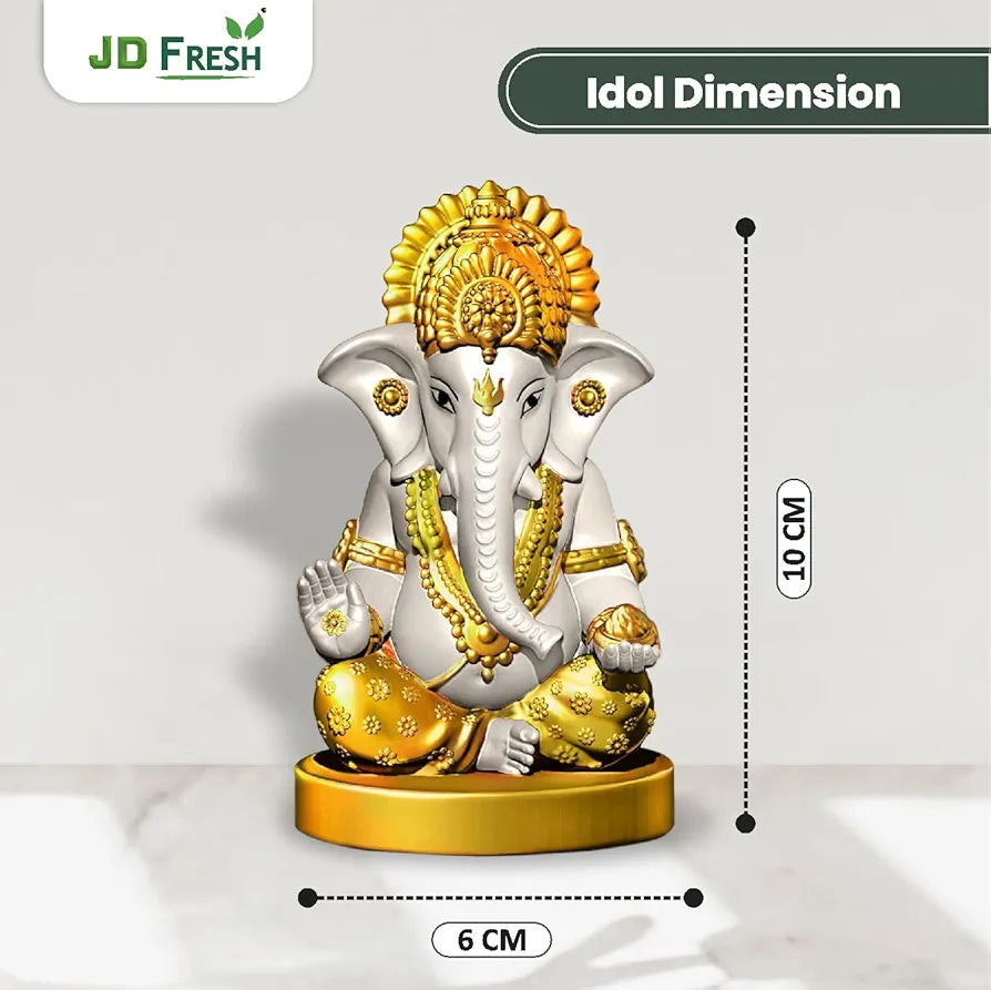 Jd Fresh Resin Ganesh Idol For Home - White