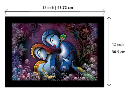 Lifehaxtore Krishna Radha Art Framed Painting Abstract Art - Radha Krishna Model 2