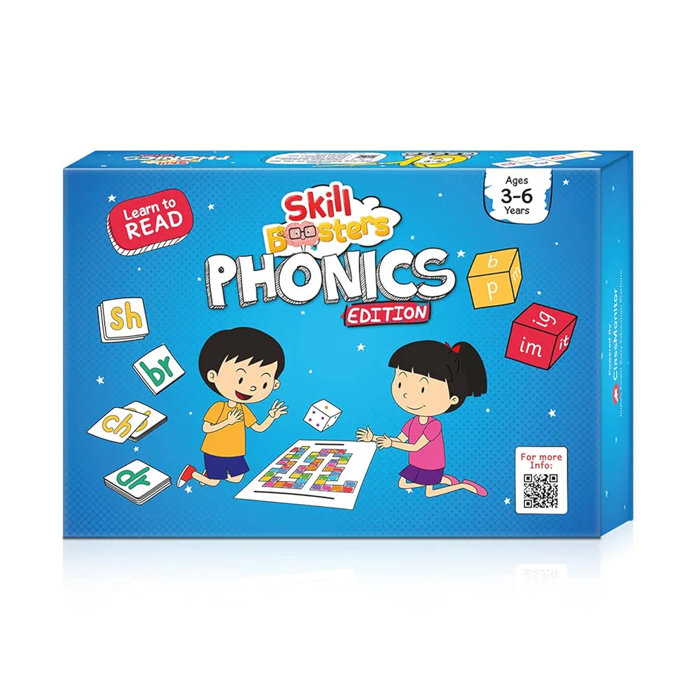 ClassMonitor Phonics Learning Kit with Free Mobile App | 26 Alphabet Flashcards with 100+ Sight Words Flashcards | 24+ Long & Shot Vowel Worksheets | for Kids, Children's Boys Girls Age 3 Years
