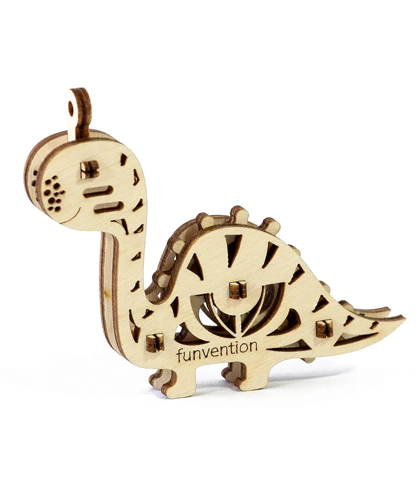 Funvention Engineered Jungle Wood Fun Fidgets DIY Miniature Mechanical Lion, Unicorn, Dino and Butterfly Models STEM Learning 3D Puzzle Kit -Set of 4