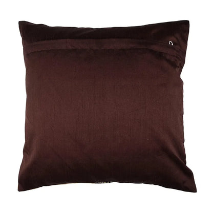 Kuber Industries Cushion Cover Pillow Covers Center Lace Cushion Covers Set of 5 Brown