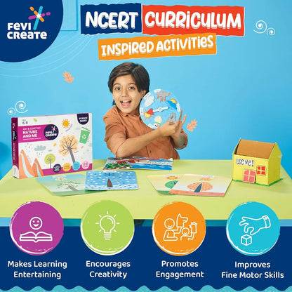 Fevicreate Nature and Me Art & Craft Kit | Science Series Inspired by NCERT Curriculum | Build a Weather Wheel, a Recycling Waste bin, Water Cycle Chart and Explore Seasons