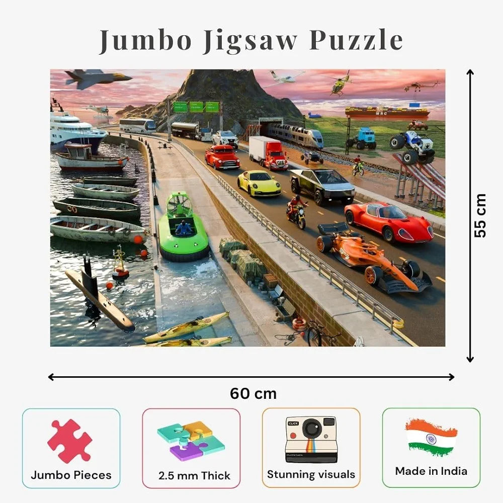 NESTA TOYS - Floor Puzzle & Game - Modes of Transport, Jigsaw & Toddler Puzzles, Educational Toy, Gifts for Boys & Girls Ages 3, 4, 5, 6, 7 