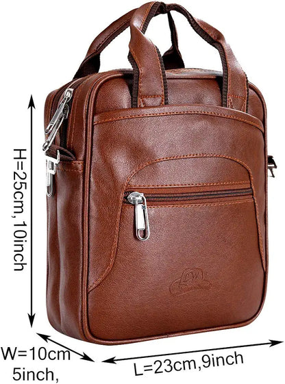 Stylish Pu Leather Men Sling Bag Messenger Cross Body Slim Bag Travel Work Office Business One Side Shoulder Bag Cash Collection for Daily Use for Men Women Satchel Bags