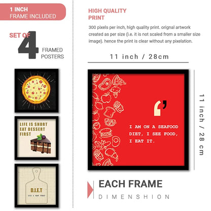 Kotart Lets Celebrate Photo Frames for Kitchen and Restaurant Wall Set of 8 - design013