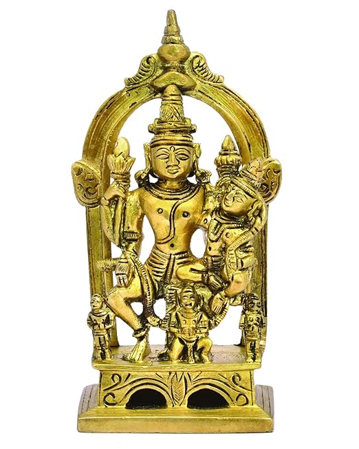 The Advitya Lord Vishnu Laxmi Sitting Murti | Vishnu Laxmi Statue/ Idol for Pooja & Decoration | 5.5" Inch