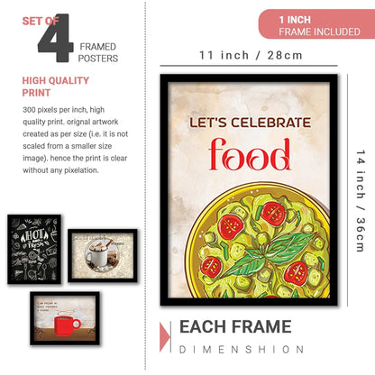 Kotart Lets Celebrate Photo Frames for Kitchen and Restaurant Wall Set of 8 - design013