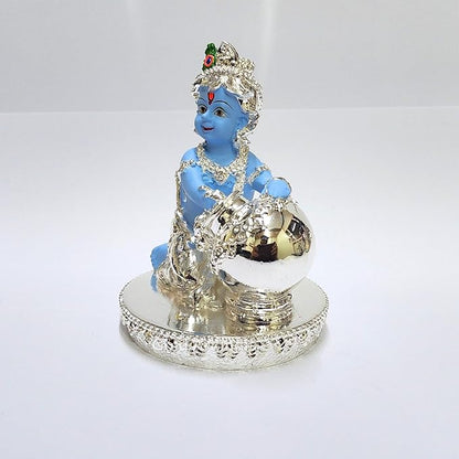 Gold Art India Makhan Krishna Krishna ji Idol for Home Decor Laddu Gopal murti for Gifting