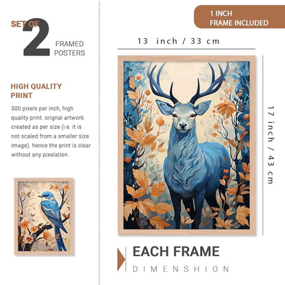 Kotart Madhubani Paintings Modern Art Wall Decor Framed Paintings Set of 6 Multicolor H