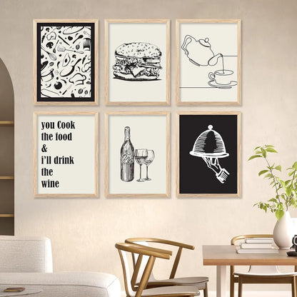 Kotart Restaurant Theme Digital Painting for Kitchen Restaurant Cafe Wall Decoration E