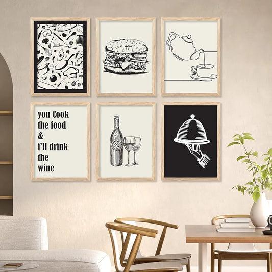 Kotart Restaurant Theme Digital Painting for Kitchen Restaurant Cafe Wall Decoration E