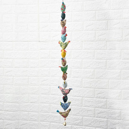 Kuber Industries Rajasthani Traditional Windchimes 15 Hanging Birds with Bell