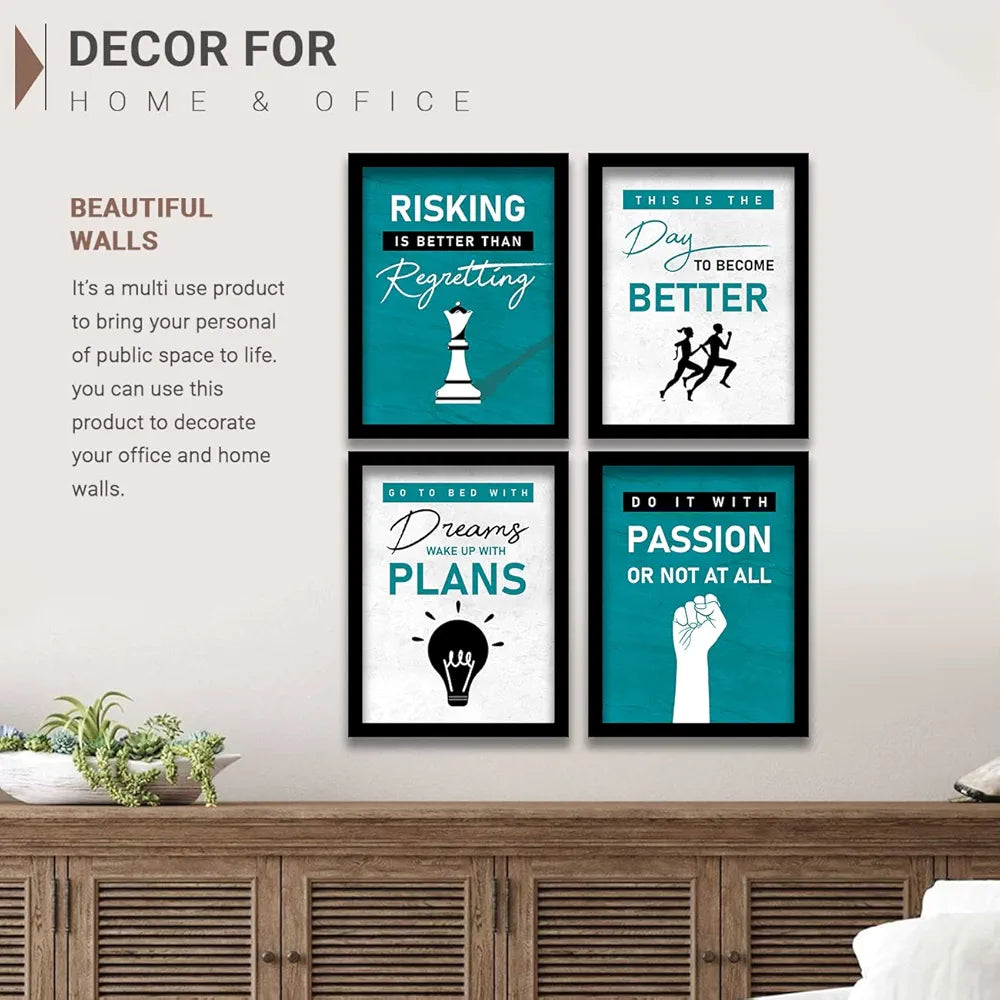 Kotart Risking Is Better Motivational Quotes Posters with Frame