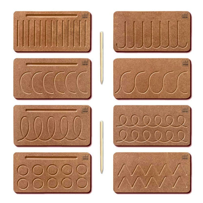 Mini Leaves Wooden Pattern Practicing Tracing Board Set of 4 Double Side Board for Kids | Educational Writing Board for Kids