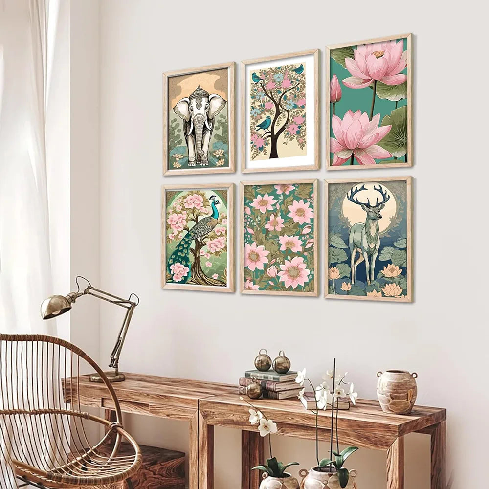 kotart Traditional Indian Inspired Wall Art Prints for Home and Office Decor C