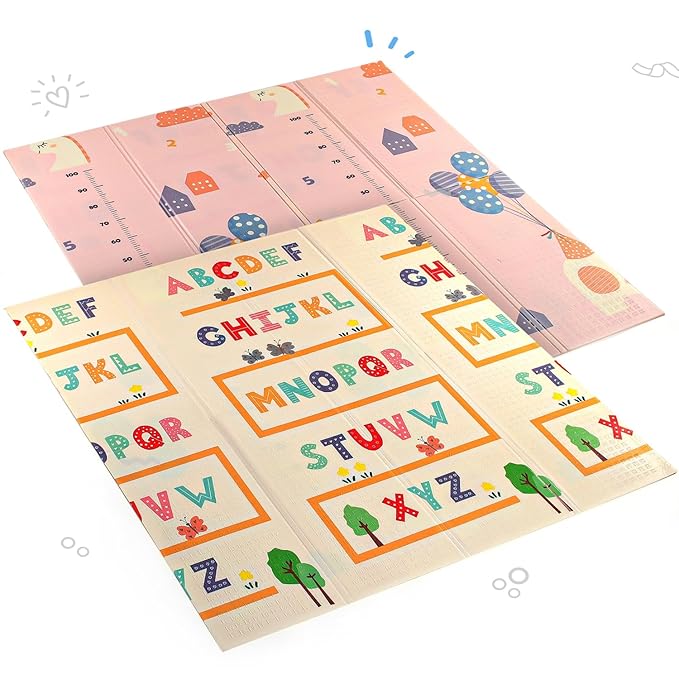 Firstcry Intelliskills Premium Extra Large Reversible Alphabet & Number Play Mat for Babies | Learning & Crawling Foldable Baby Mats for Floor