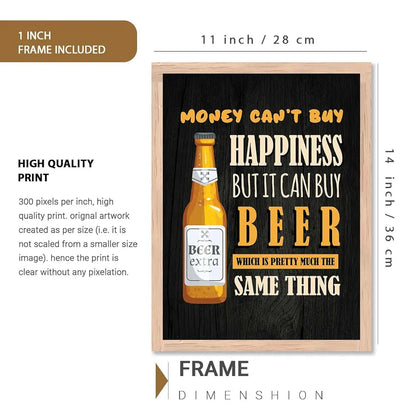Kotar Money Cant Buy Happiness Quotes Frames Wall Poster design-14