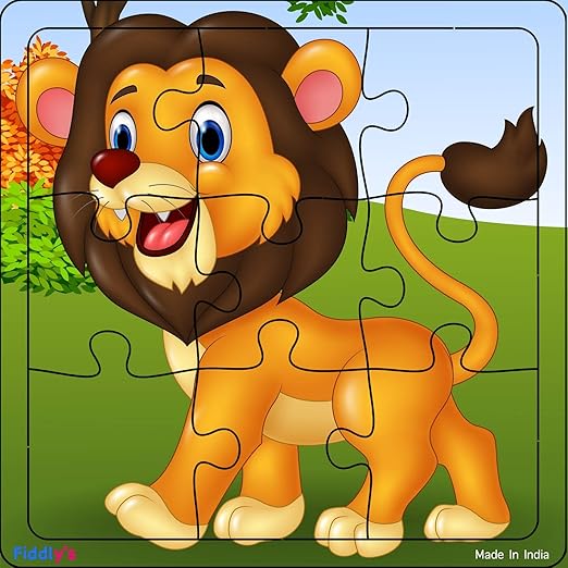 Fiddly's Wood Jigsaw Puzzles for Kids & Children - 9 Pieces | Animal & Sea - Pack of 6 | Age 3+